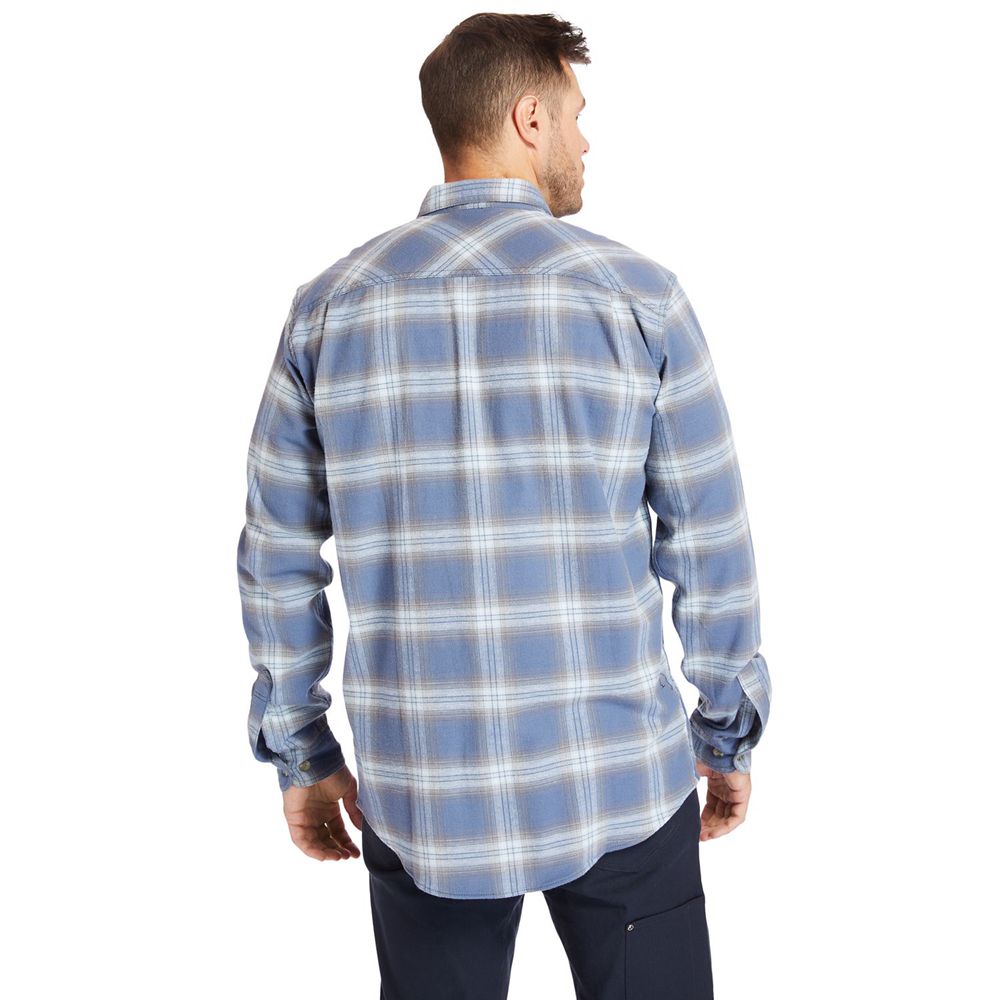 Camisa Timberland Hombre Pro® Big & Tall Woodfort Flex Flannel Work Azules - Chile IJD-270918